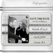 Silver Metal Industrial Photo Save the Date Magnet Magneet