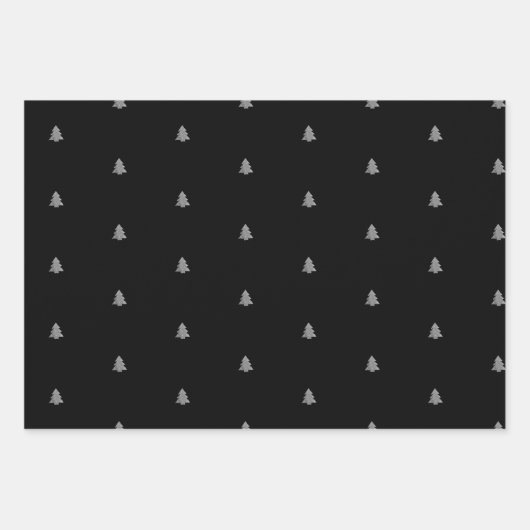 Silver metal-kerstboom, witte achtergrond inpakpapier vel (Voorkant 3)