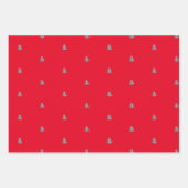 Silver metal-kerstboom, witte achtergrond inpakpapier vel (Voorkant 2)