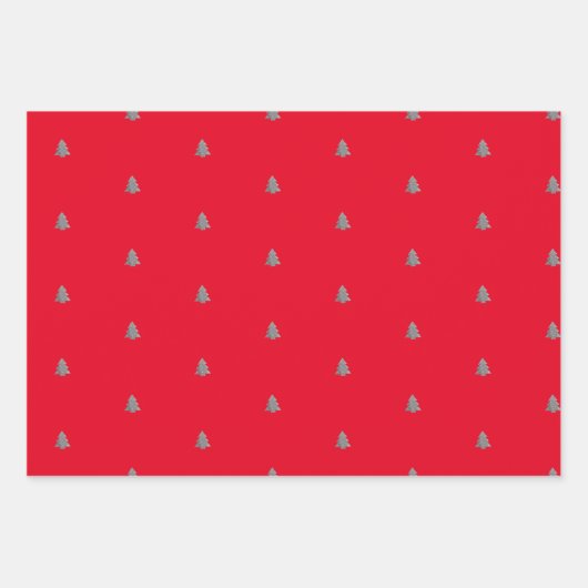 Silver metal-kerstboom, witte achtergrond inpakpapier vel (Voorkant 2)