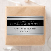 Silver Metal Kijk het Adres van de Terugkeer Etiket (Insitu)