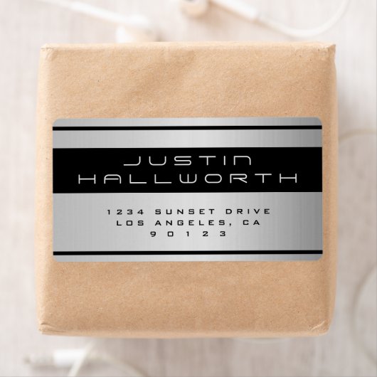 Silver Metal Kijk het Adres van de Terugkeer Etiket (Insitu)