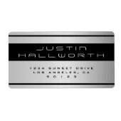 Silver Metal Kijk het Adres van de Terugkeer Etiket (Voorkant)