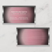 Silver Metal Lijst | Achtergrond roze metaal Visitekaartje (Voorkant / Achterkant)