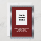 Silver Metal Lijst Maroon Dinner Afstuderen Kaart (Achterkant)