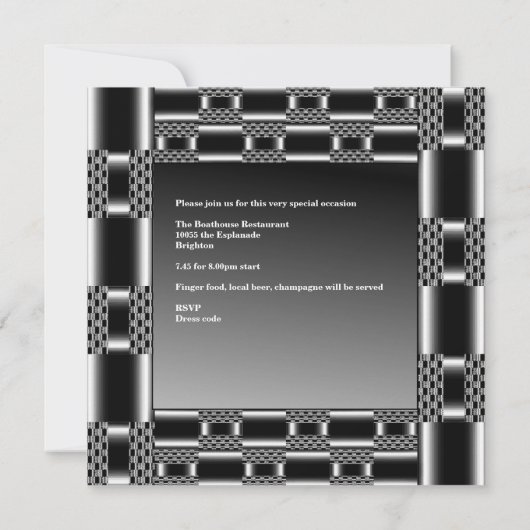 Silver Metal Mannen 50th Birthday Drink Man Kaart (Achterkant)