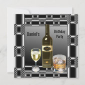 Silver Metal Mannen 50th Birthday Drink Man Kaart (Voorkant)