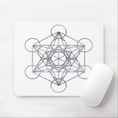 Silver Metal Metatron's Cube Muismat (Met muis)