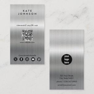 Silver Metal Moderne sociale media verbinden met o Visitekaartje