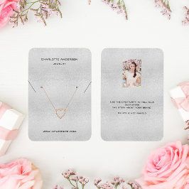 Silver metal-oormerken fotokaart visitekaartje