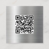 Silver Metal QR Code Business Visitekaartje (Voorkant)