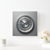 silver metal quarters vierkante klok (Huis)