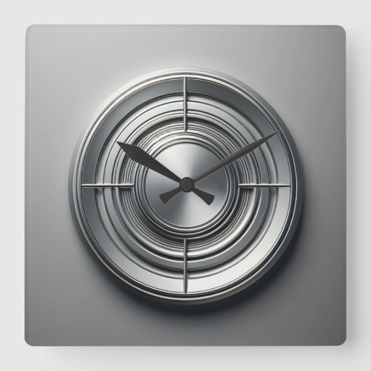 silver metal quarters vierkante klok (Voorkant)