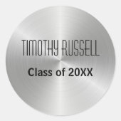 Silver Metal Shine - Afstuderen Sticker (Voorkant)