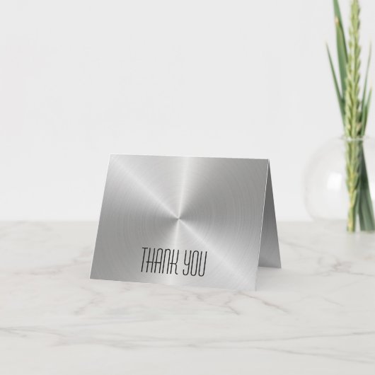 Silver Metal Shine - Bedankt Note Kaart (Voorkant)