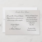 Silver Metal Side Damask Foto Weddenschap Kaart (Achterkant)