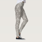 Silver Metal Unieke Glitter Sparkle Metallic Glam Leggings (Rechts)