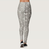 Silver Metal Unieke Glitter Sparkle Metallic Glam Leggings (Achterkant)