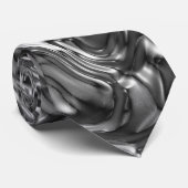Silver Metal Waves Stropdas (Opgerold)