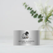 Silver Metal Welding Fabrication Contractor Welder Visitekaartje (Staand voorkant)