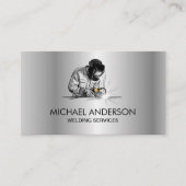 Silver Metal Welding Fabrication Contractor Welder Visitekaartje (Voorkant)