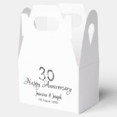 Silver Metallic 30th Happy jubileum toevoegen naam Bedankdoosjes (Geopend)