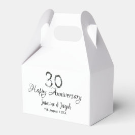 Silver Metallic 30th Happy jubileum toevoegen naam Bedankdoosjes