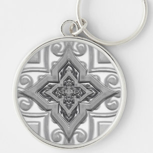 Silver Metallic 3D effect Sleutelhangers
