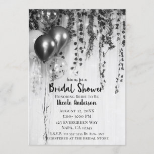 Silver Metallic Balloons Rustic Ivy Vrijgezellenfe Kaart
