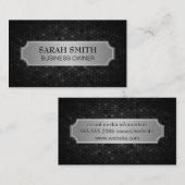 Silver Metallic Banner | Geometrisch Futuristisch Visitekaartje (Voorkant / Achterkant)