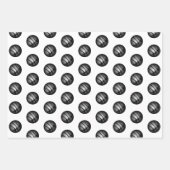 Silver Metallic Basketball Kinder naam Birthday Inpakpapier Vel (Voorkant 3)