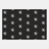 Silver Metallic Basketball Kinder naam Birthday Inpakpapier Vel (Voorkant 2)