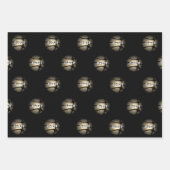 Silver Metallic Basketball Kinder naam Birthday Inpakpapier Vel (Voorkant)