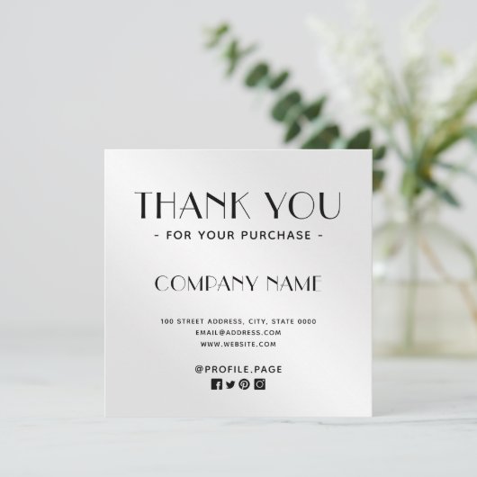 Silver metallic bedankt (Staand voorkant)