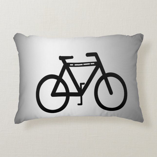 Silver Metallic Bicycle Accent Pillow Decoratief Kussen (Voorkant)