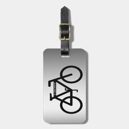 Silver Metallic Bicycle Bagagelabel (Voorkant verticaal)