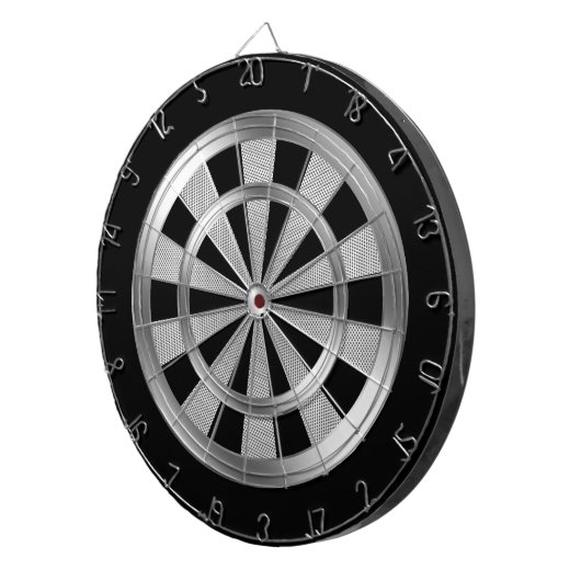 Silver Metallic & Black Dartbord (Voorkant Rechts)