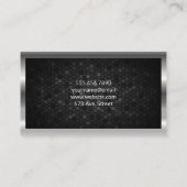 Silver Metallic Border Geometry Pattern Achtergron Visitekaartje (Achterkant)