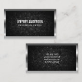 Silver Metallic Border Geometry Pattern Achtergron Visitekaartje (Voorkant / Achterkant)