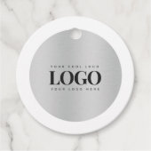 Silver Metallic Business Company Custom Logo Bedankjes Labels (Voorkant)