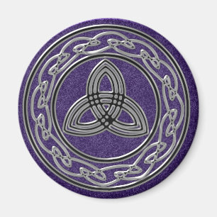 Silver Metallic Celtic Wheel Knols en Trinity Magneet