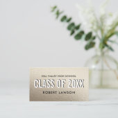 Silver Metallic Class Name Social Icon Visitekaartje (Staand voorkant)