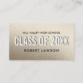 Silver Metallic Class Name Social Icon Visitekaartje (Voorkant)