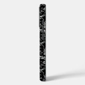 Silver Metallic Damask op Black Case-Mate iPhone Case (Achterkant / Links)