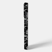 Silver Metallic Damask op Black Case-Mate iPhone Case (Achterkant / Links)