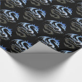 Silver Metallic Dragon Cadeaupapier (Hoek)