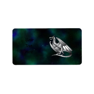 Silver Metallic Dragon Etiket