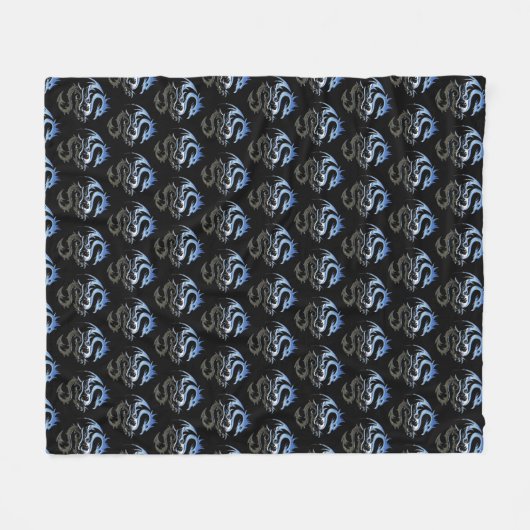 Silver Metallic Dragon Fleece Deken (Voorkant (Horizontaal))