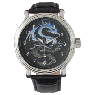 Silver Metallic Dragon Horloge