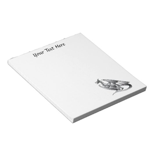 Silver Metallic Dragon Notitieblok (Schuin)